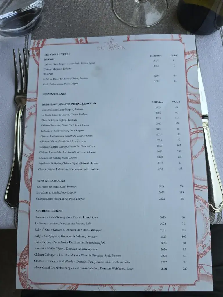 Menu_Restaurant La Table du Lavoir - Les Sources de Caudalie_Martillac_image_4