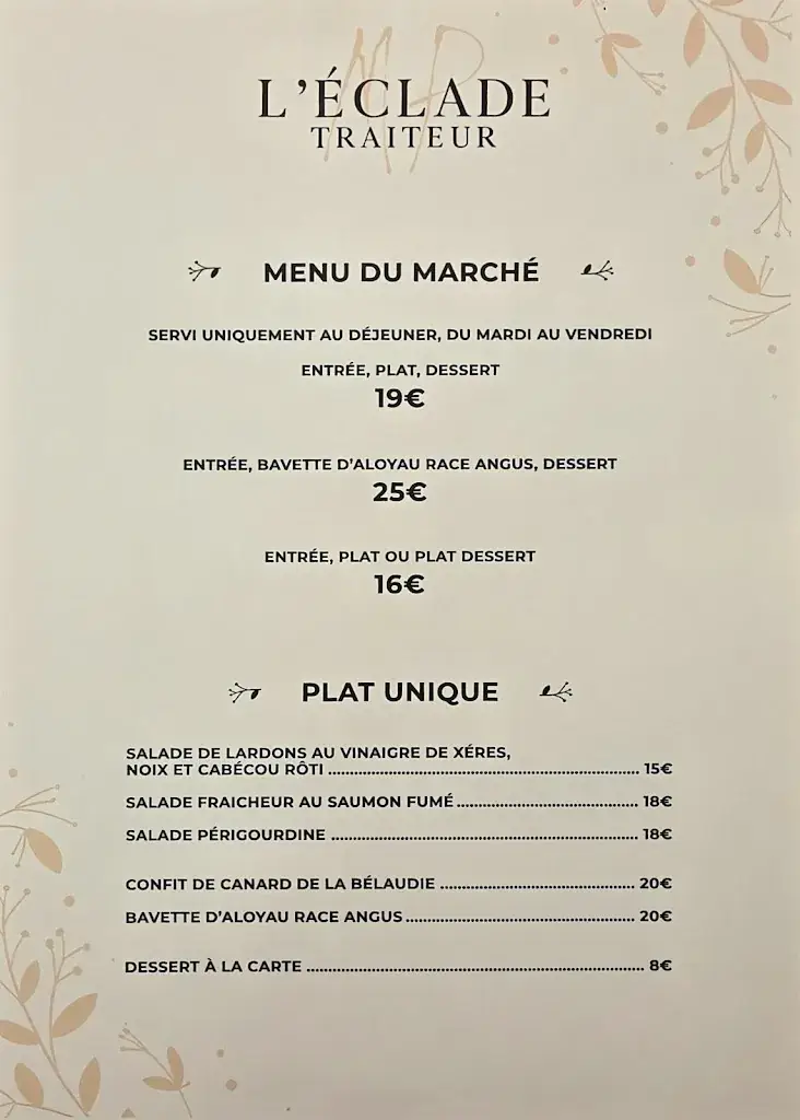 Menu_Auberge de l'Eclade_Montpon-Ménestérol_image_3