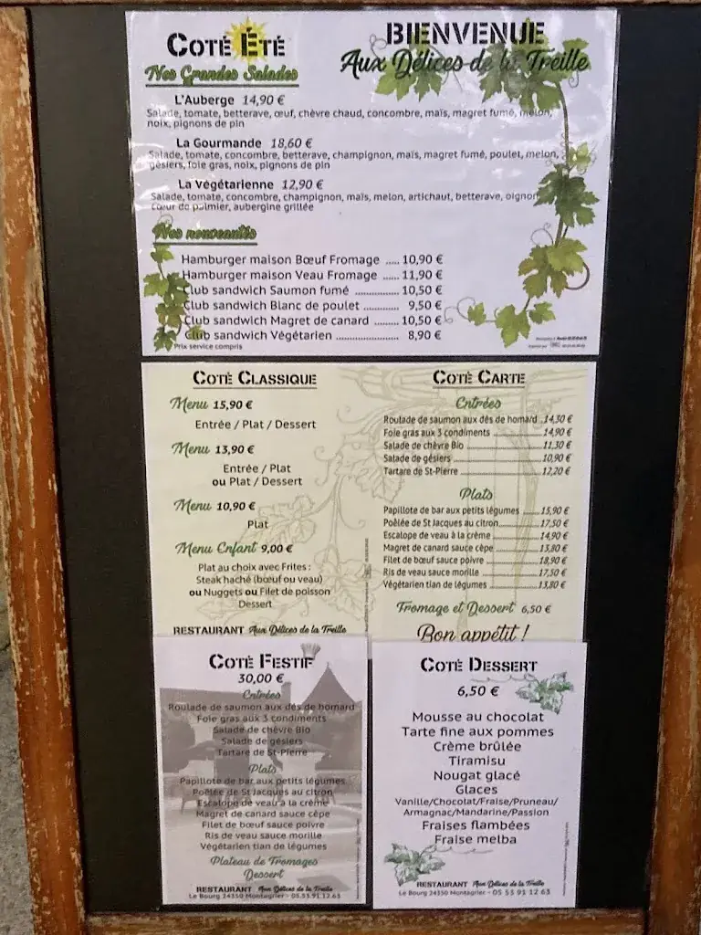 Menu_Restaurant aux Délices de la Treille_Montagrier_image_2