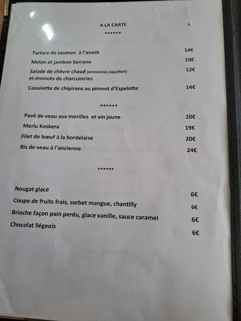 Menu_Bar - Restaurant Ô Lac_Fontet_image_2