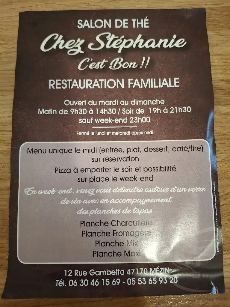 Menü_Chez Stéphanie C'est Bon_Mézin_Bild_4