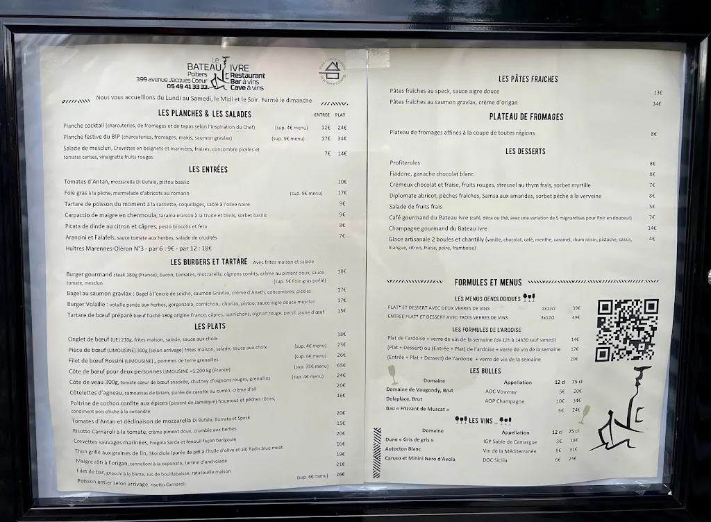 Menu_Cave et Restaurant Le Bateau Ivre_Poitiers_image_4