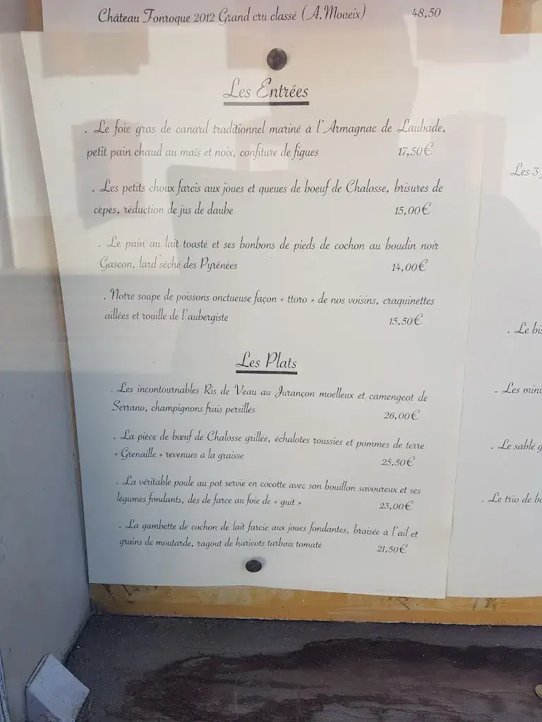 Menu_L'Auberge du Pas de Vent_Pouillon_image_1