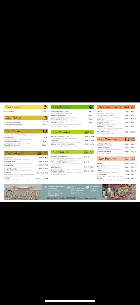Menu_Le Booggy Snack_Melle_image_1