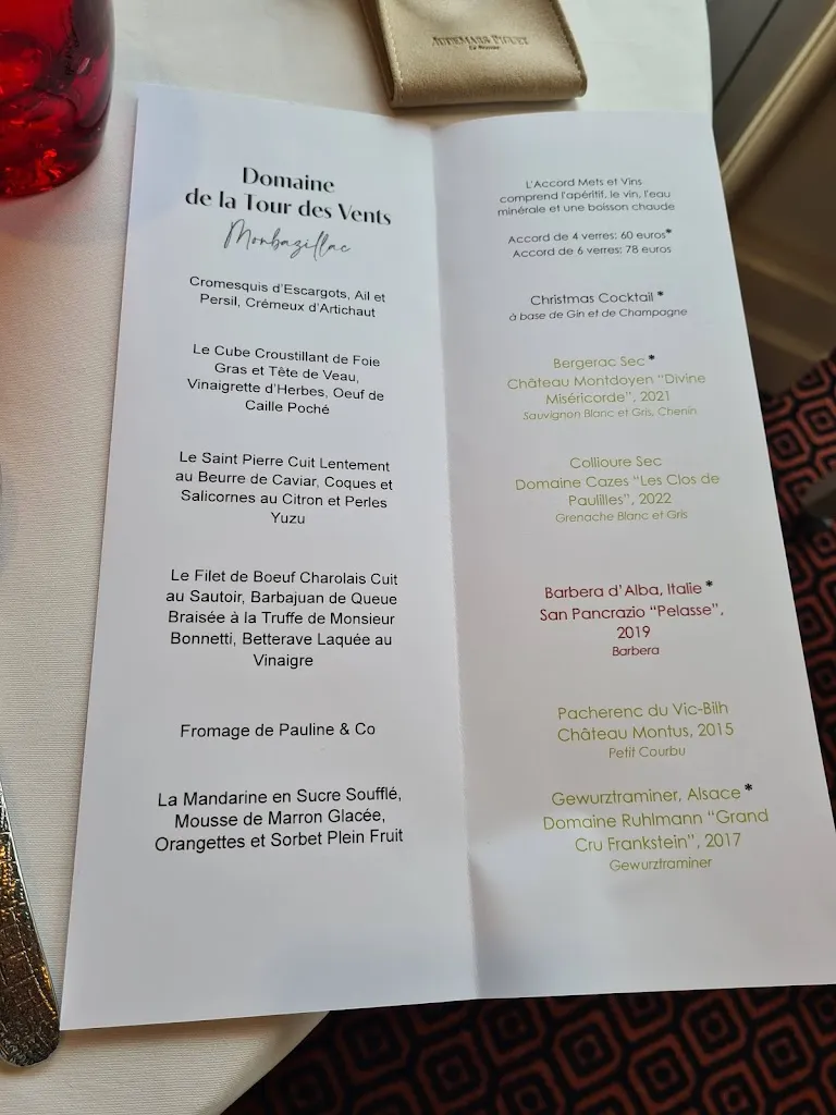 Menu_La Tour des Vents_Monbazillac_image_2