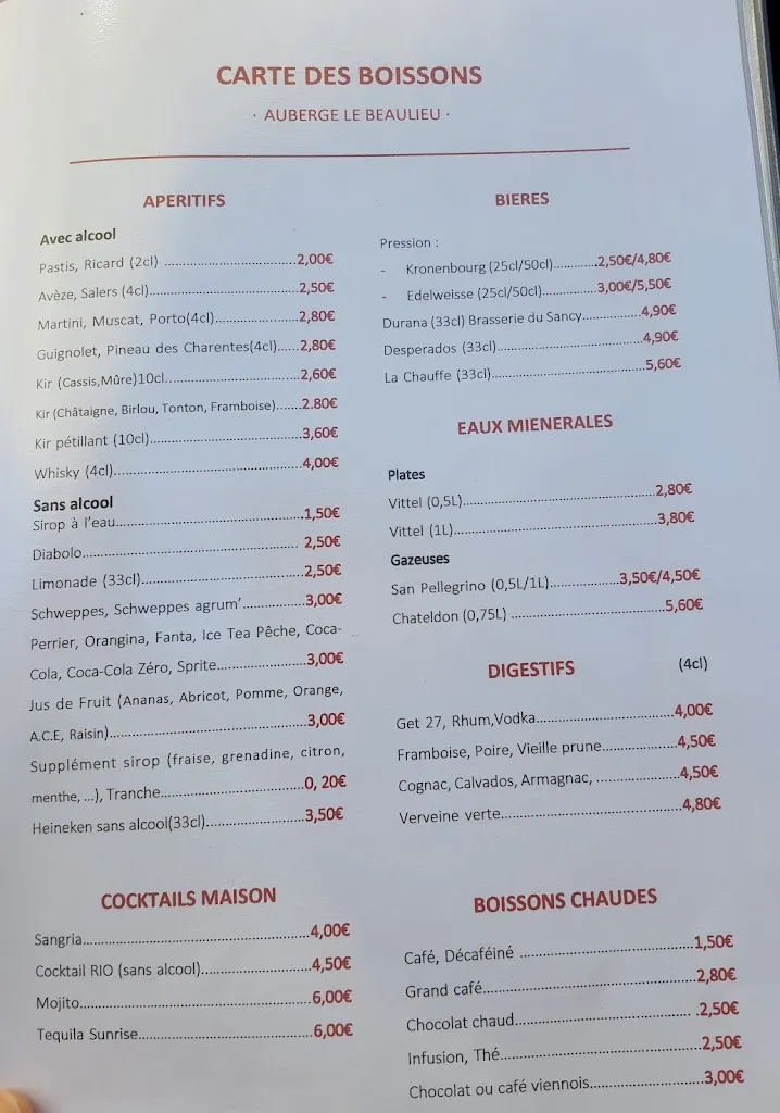 Menu_Auberge Le Beaulieu _Beaulieu_image_3