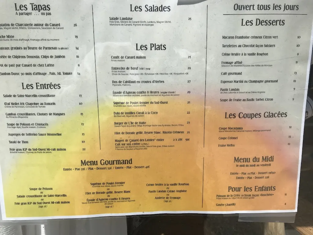 Menu_Restaurant L'Ile de Malte_Mimizan_image_1