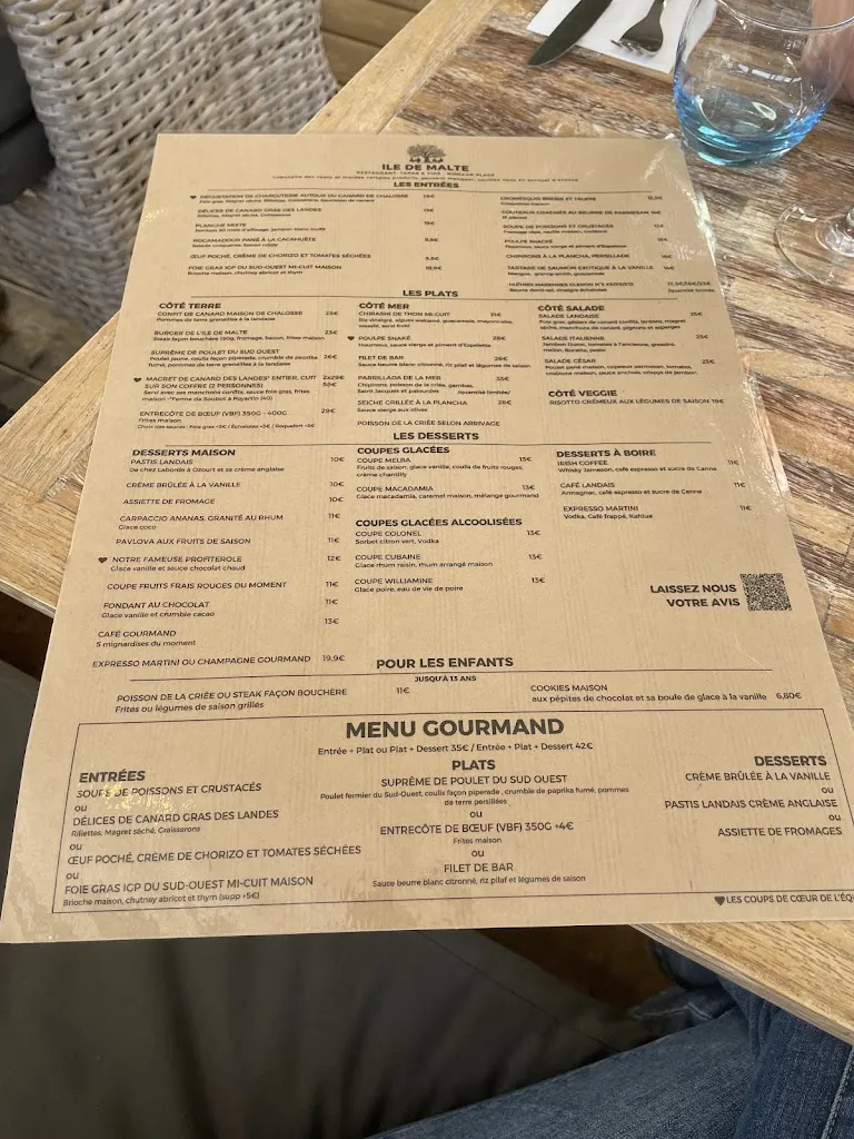 Menu_Restaurant L'Ile de Malte_Mimizan_image_2