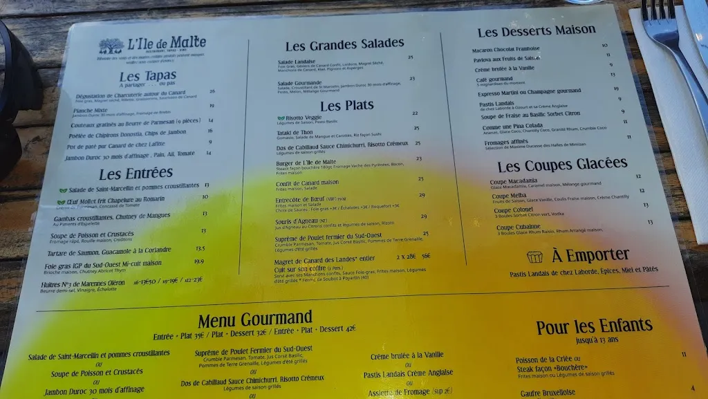 Menu_Restaurant L'Ile de Malte_Mimizan_image_4