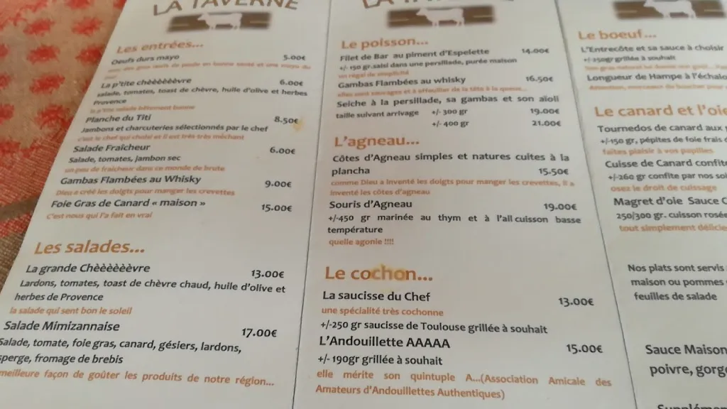 Menu_La Taverne_Mimizan_immagine_4