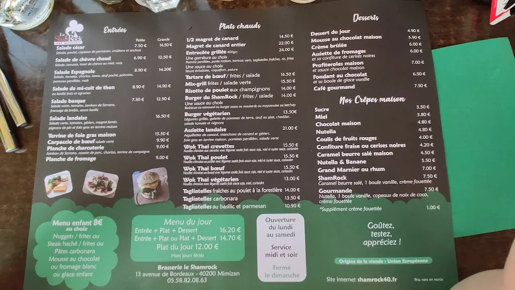 Menu_Le Shamrock_Mimizan_image_2
