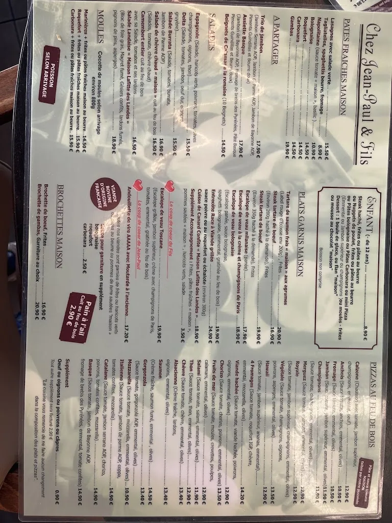 Menu_Chez Jean Paul & Fils_Mimizan_immagine_1