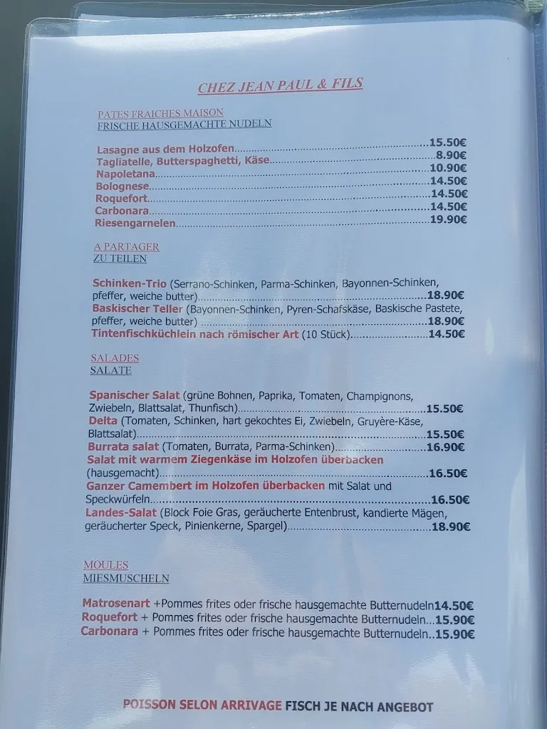 Menu_Chez Jean Paul & Fils_Mimizan_immagine_3