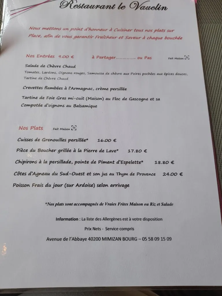 Menu_Restaurant Le Vauclin_Mimizan_image_3