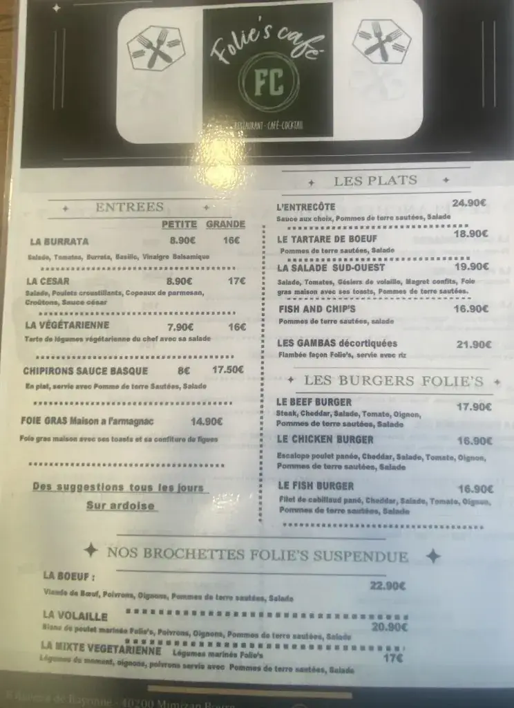 Menu_Folie's café_Mimizan_image_1