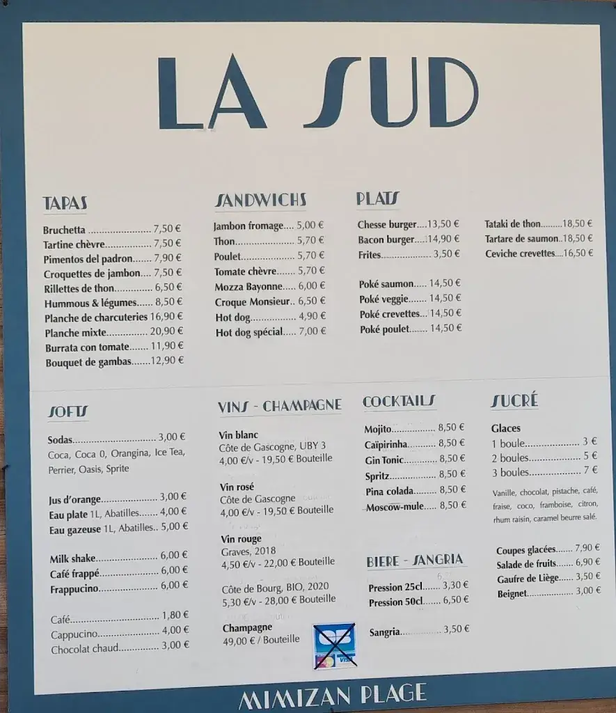 Menu_La Sud_Mimizan_image_1