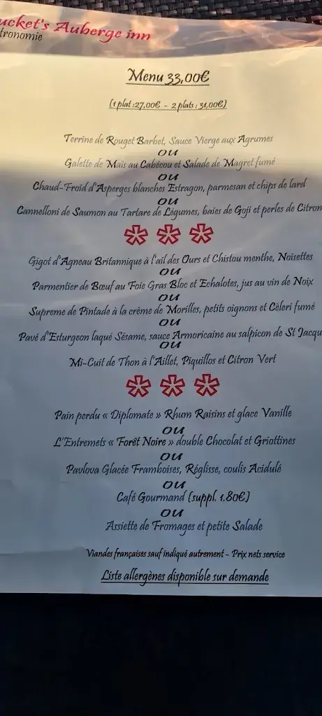 Menü_Bucket's Auberge Inn_Montazeau_Bild_3