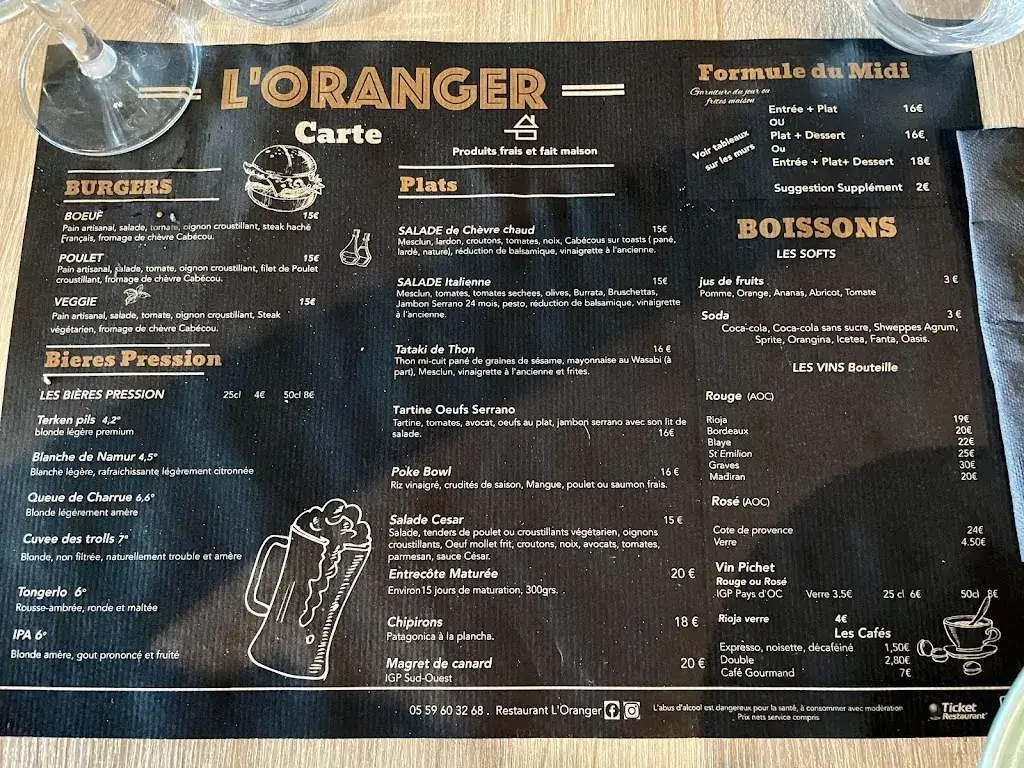 Menu_L'Oranger_Serres-Castet_image_1
