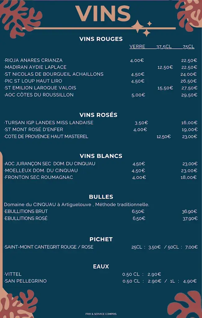 Menu_BAR / RESTAURANT Les Embruns_Serres-Castet_image_3