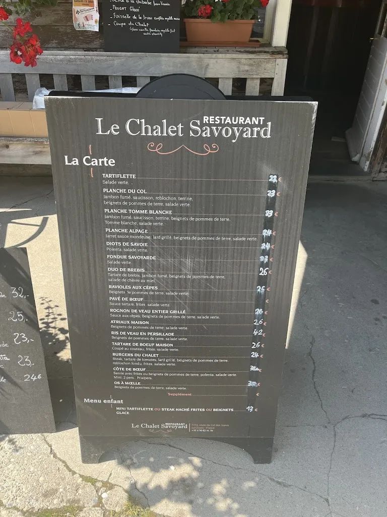 Menu_Restaurant Le Chalet Savoyard_Clusaz_image_1