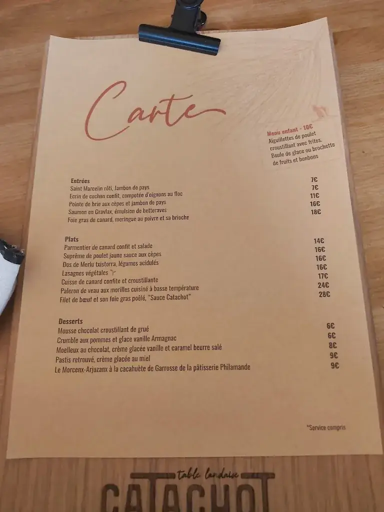 Menu_Le Catachot - bar & restaurant_Morcenx-la-Nouvelle_image_4