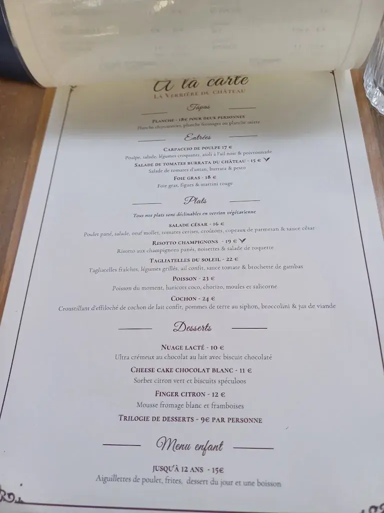Menu_Château Des Dauphins - Restaurant La Verrière et Événementiel_Saint-Loubès_image_1