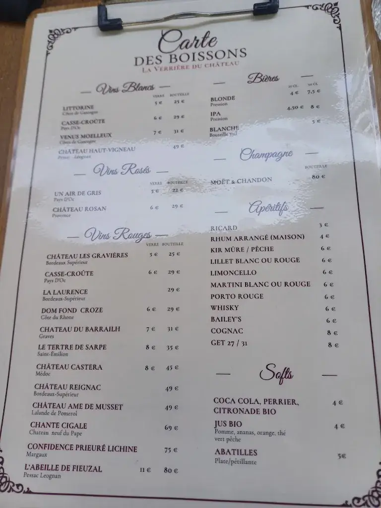 Menu_Château Des Dauphins - Restaurant La Verrière et Événementiel_Saint-Loubès_image_2