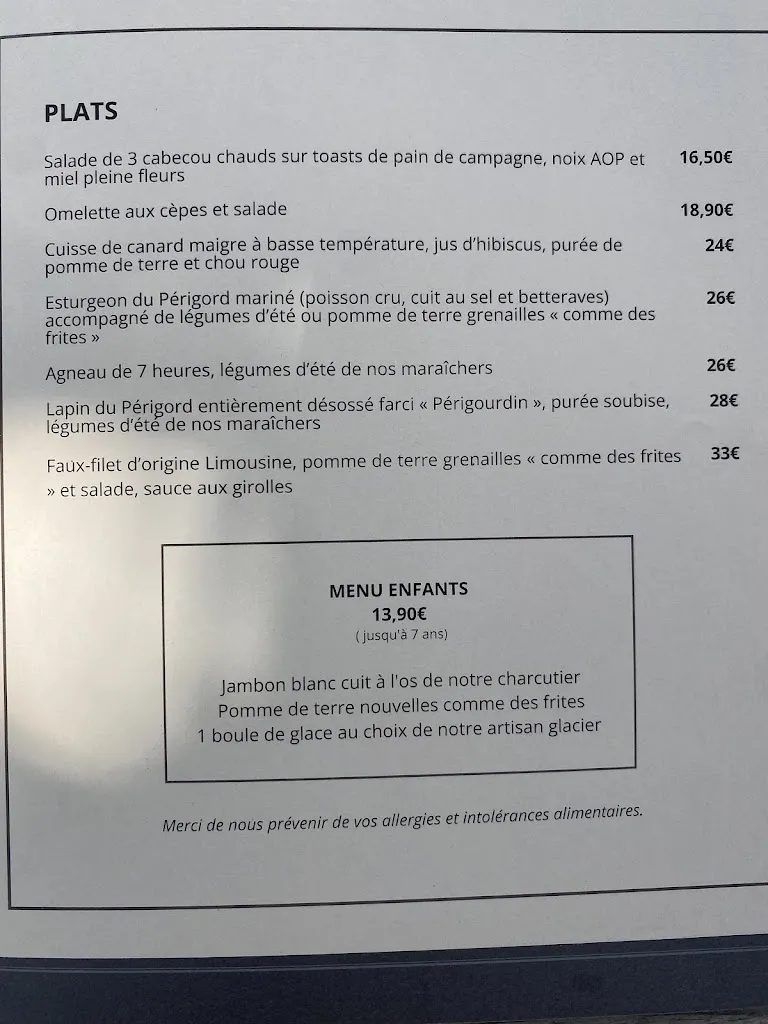 Menu_Aux Berges de la Vézère_Montignac-Lascaux_image_1