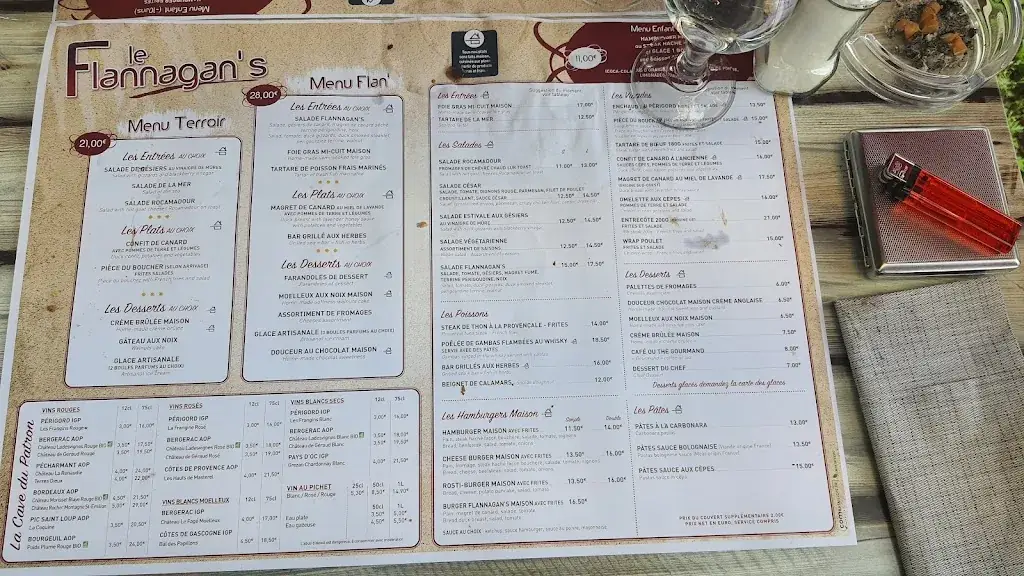 Menu_Le Flannagan's_Montignac-Lascaux_image_2