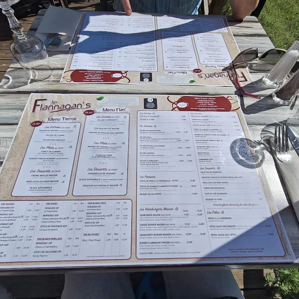 Menu_Le Flannagan's_Montignac-Lascaux_image_3