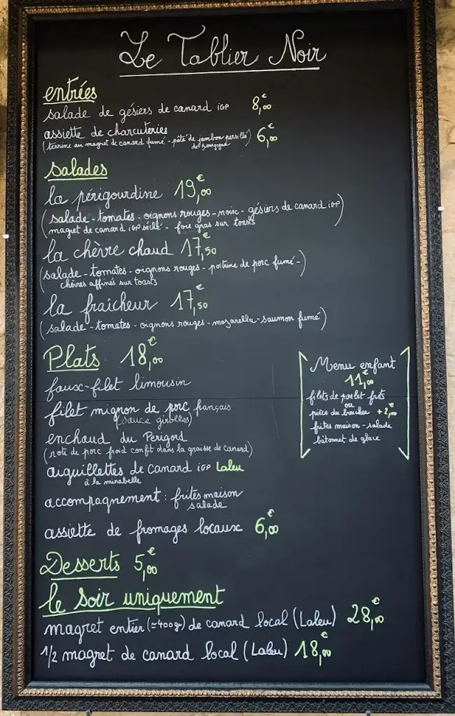 Menu_Le Tablier Noir_Montignac-Lascaux_image_1