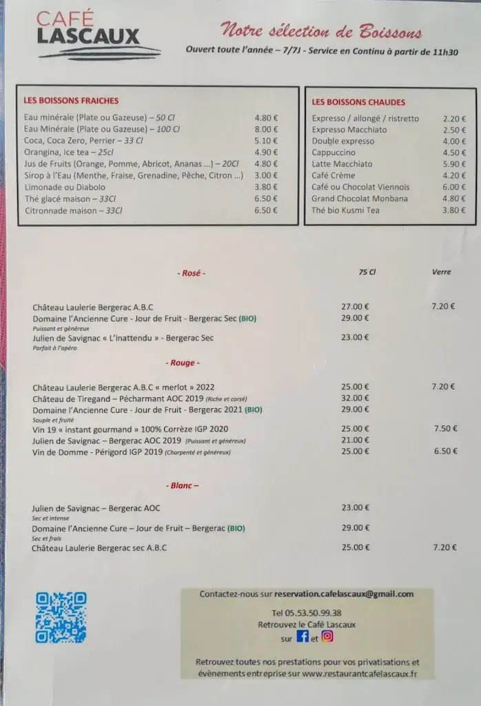 Menu_Restaurant Café Lascaux_Montignac-Lascaux_image_3