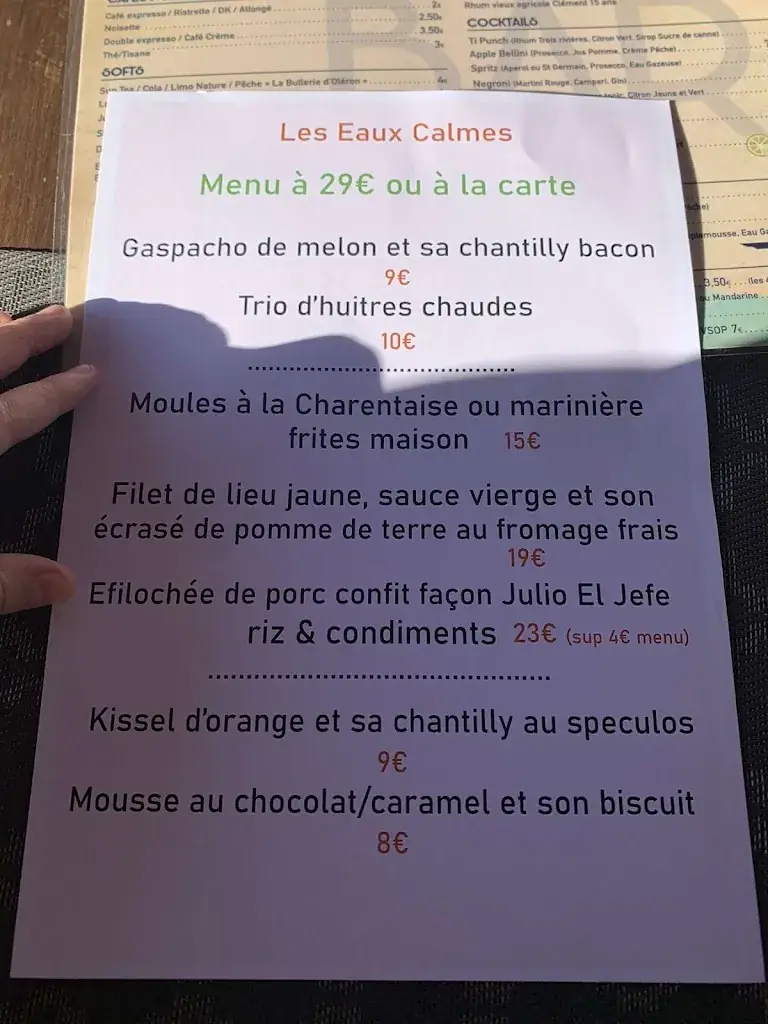 Menu_Restaurant Les Eaux Calmes_Mornac-sur-Seudre_immagine_2
