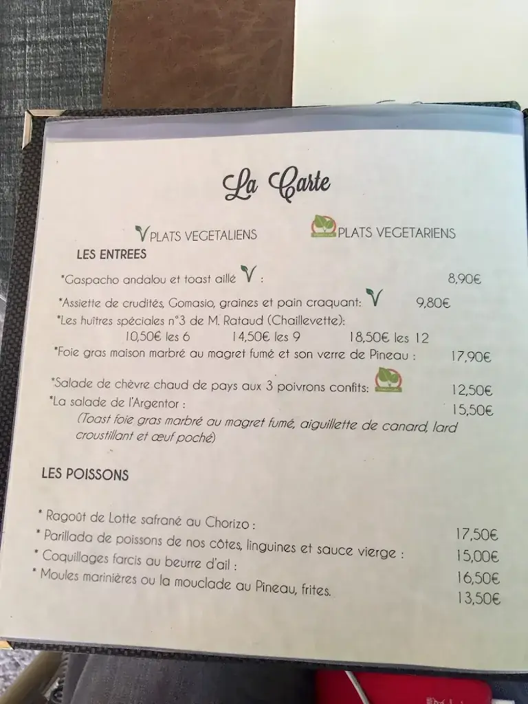 Menu_Restaurant l'Argentor_Nanteuil-en-Vallée_immagine_2