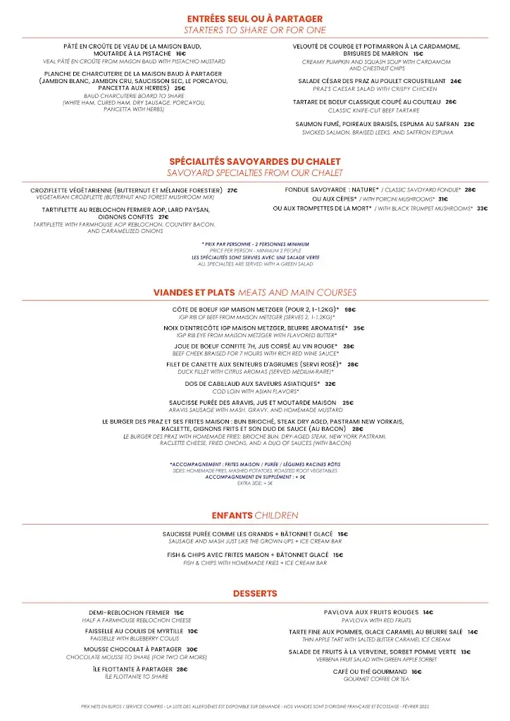 Menu_Restaurant Le Chalet Des Praz_Clusaz_image_1
