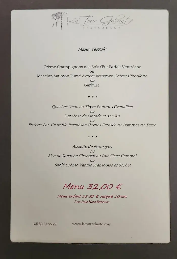 Menu_Restaurant La Tour Galante_Sault-de-Navailles_image_1