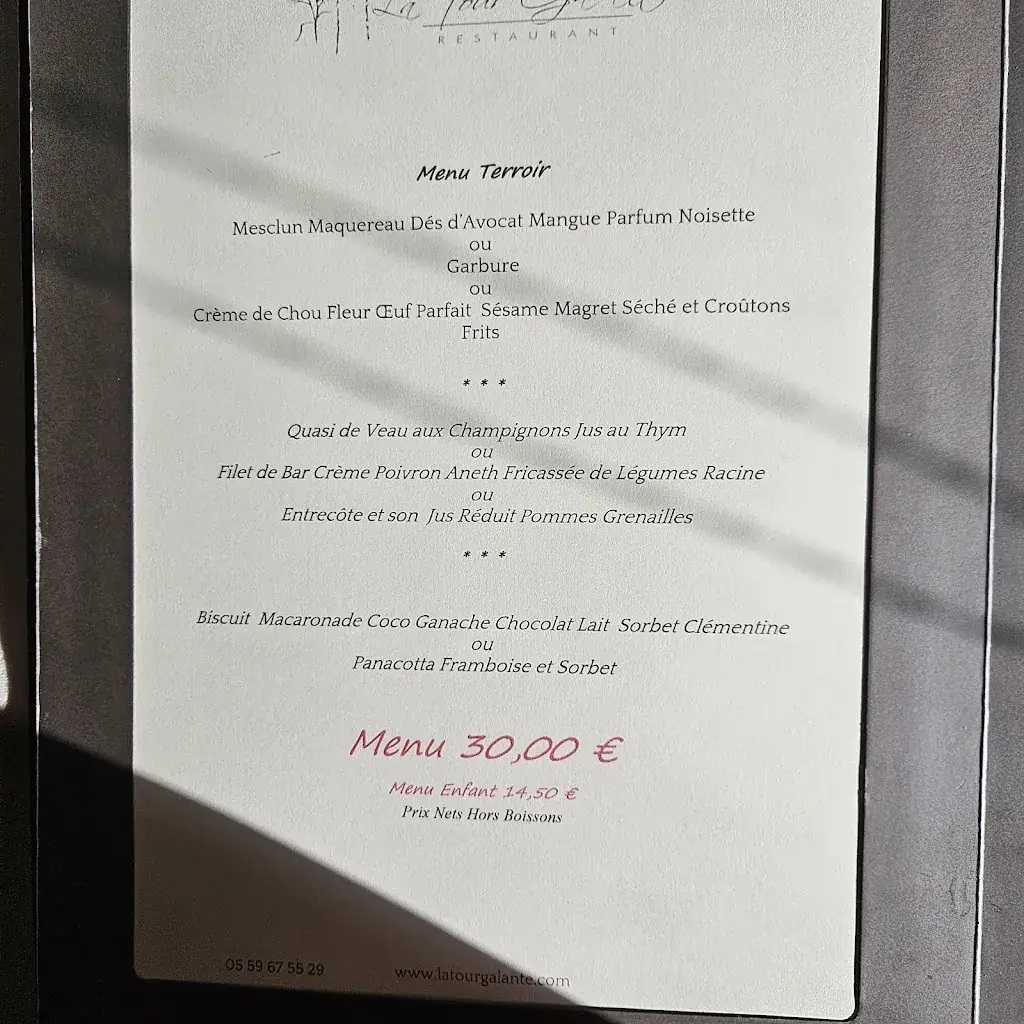 Menu_Restaurant La Tour Galante_Sault-de-Navailles_image_3