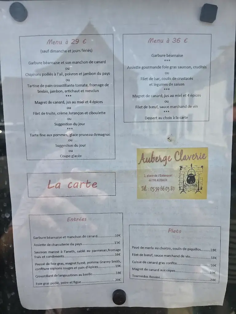 Menu_Auberge Claverie_Audaux_image_1