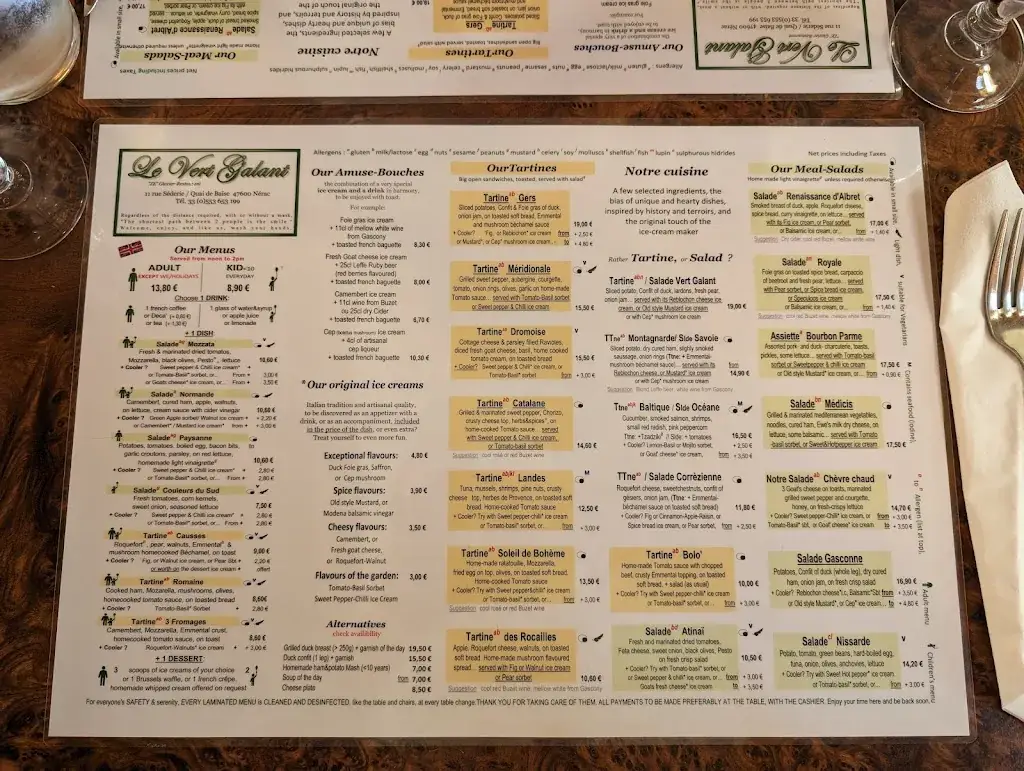 Menu_Le Vert Galant_Nérac_immagine_2
