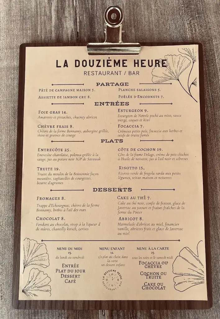 Menu_La Douzième Heure_Douzillac_image_2