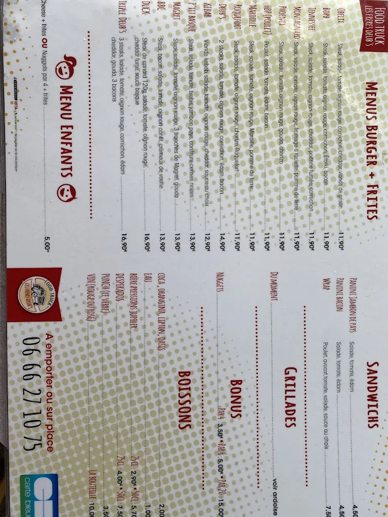 Menu_Les frères deub's_Sourzac_image_1