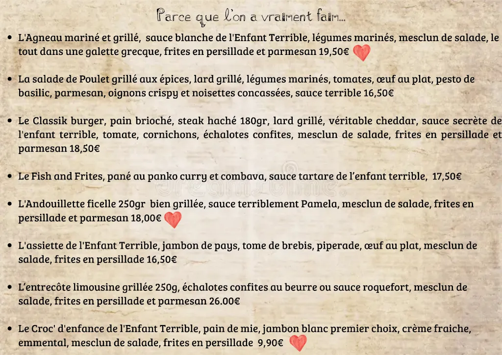 Menu_L'enfant terrible_Sireuil_image_2