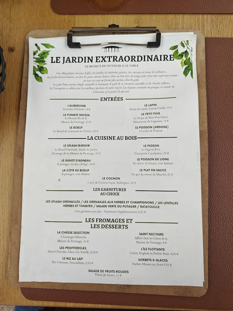 Menu_Le Jardin Extraordinaire_Nieul_image_1