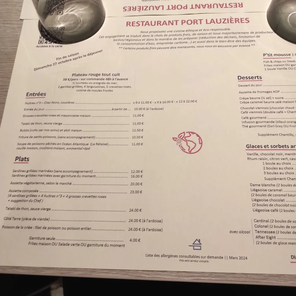 Menu_Restaurant Port Lauzières | Bar | Dégustation | LR_Nieul-sur-Mer_image_1