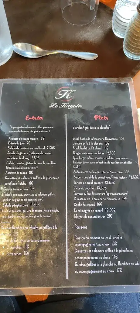 Menu_Le Kayola_Neuvic_image_1