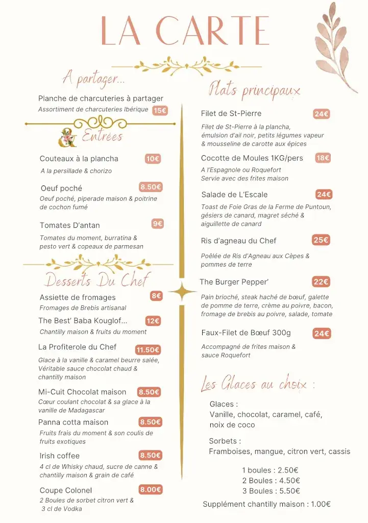 Menu_The Ciron stopover_Villandraut_image_3