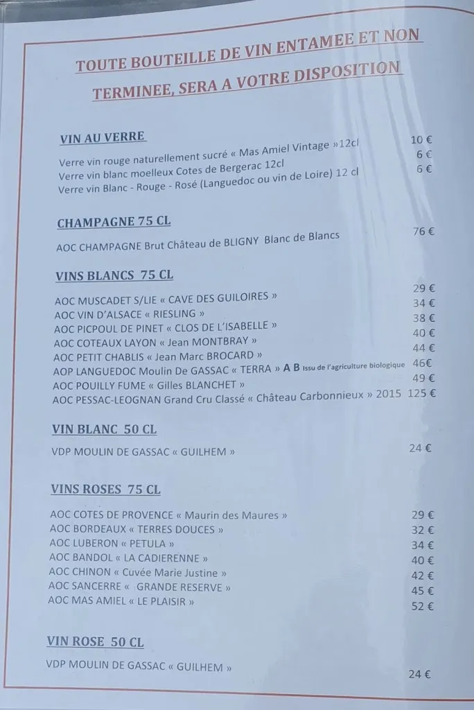 Menü_RESTAURANT LA BERGERIE_Nieuil-l'Espoir_Bild_1