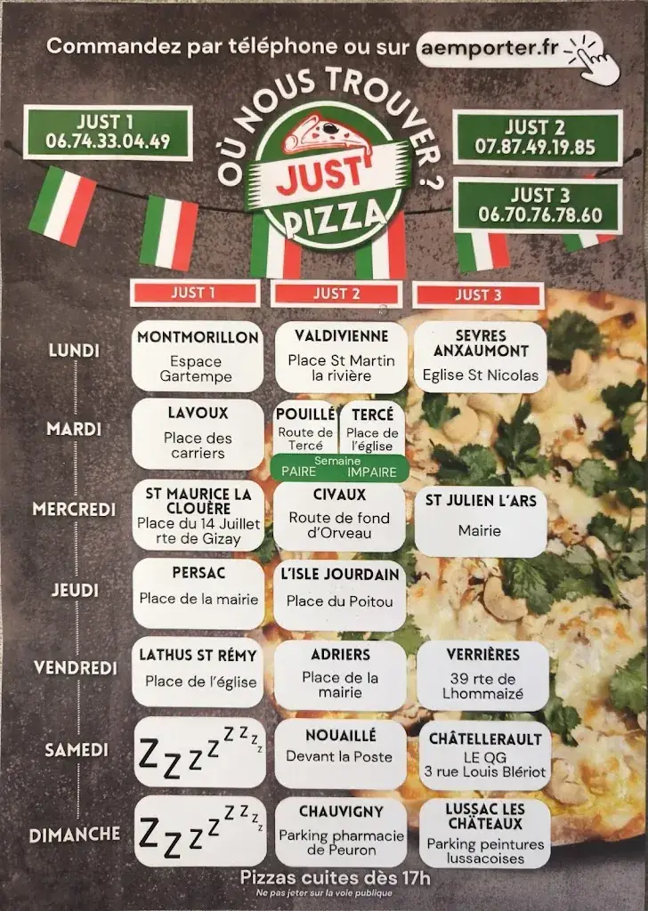 Menu_Just'Pizza nouaillé maupertuis_Nouaillé-Maupertuis_image_2