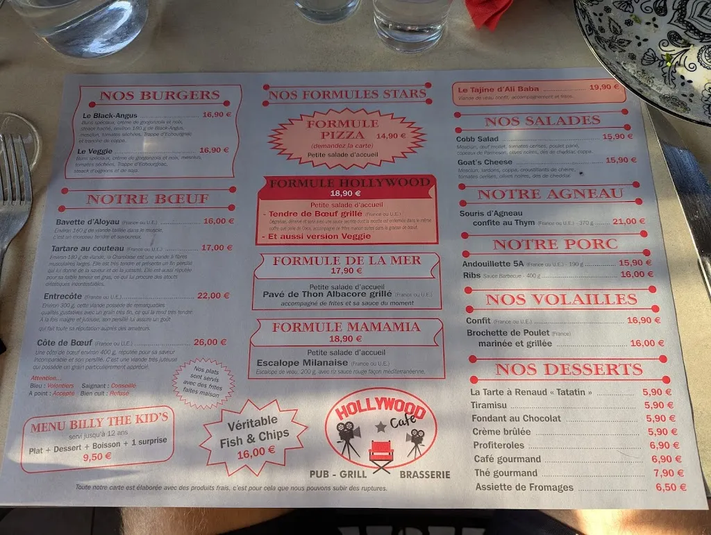Menu_Hollywood Café_Nontron_image_1