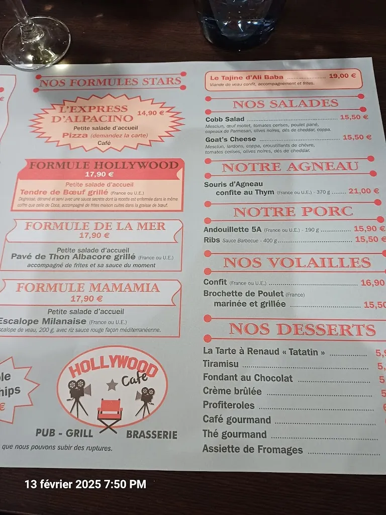 Menu_Hollywood Café_Nontron_image_2